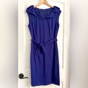 Escada Sport Belted Sleeveless Sheath Midi Dress Royal Blue Size 38 (US 6 - 8)